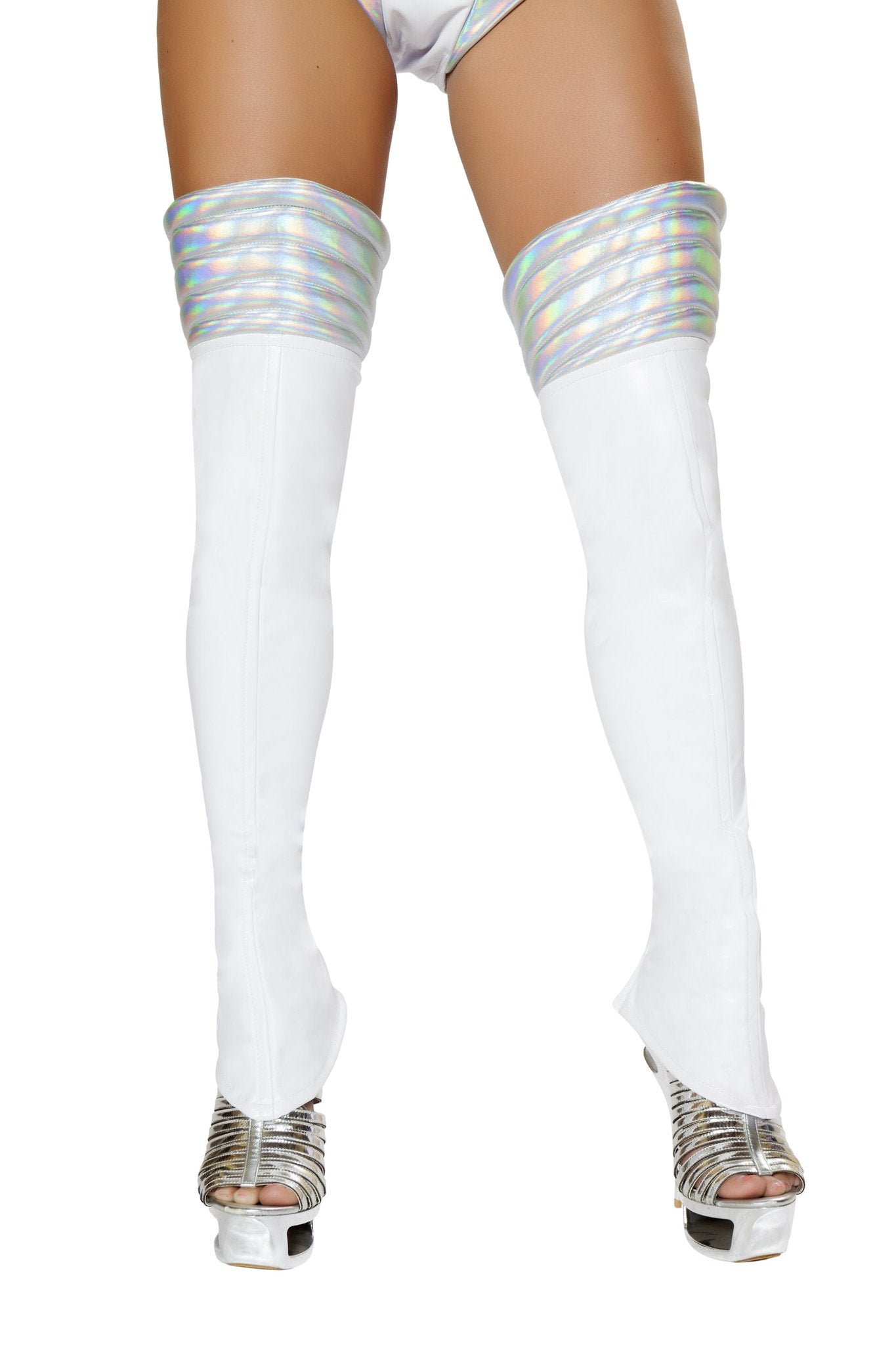 White space girl leggings with silver top